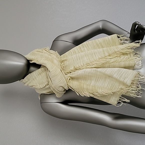 Eileen Fisher Butter Organic Cotton Slub Scarf One Size - Picture 2 of 7